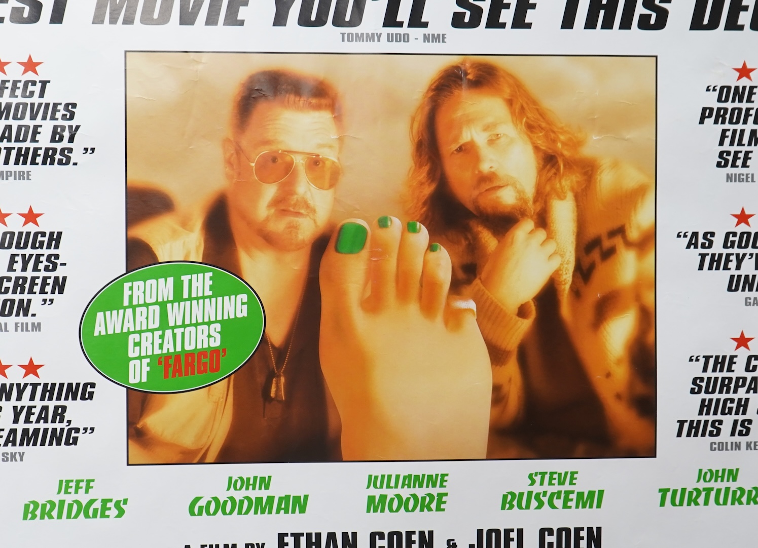 The Big Lebowski quad movie poster 1998, printed for Polygram filmed entertainment 1997